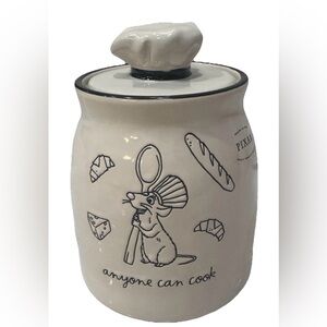 RAE DUNN DISNEY PIXAR RATATOUILLE CANISTER w/CHEF HAT LID “ANYONE CAN COOK” NEW